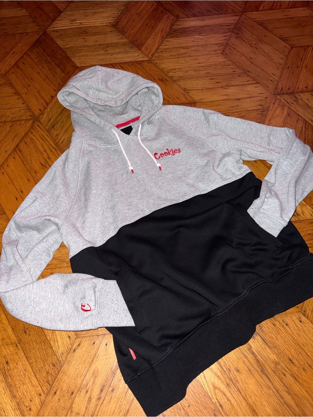 Cookies Two-Tone Gray and Black Pullover Hoodie